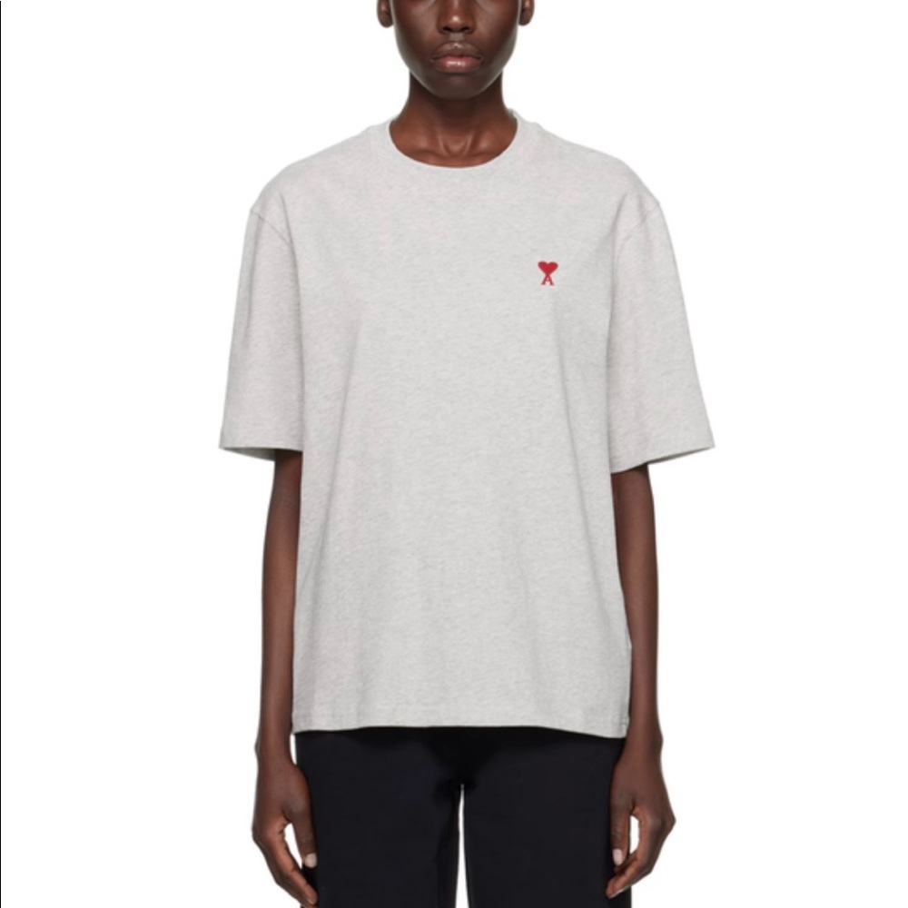 Ami Paris Gray Ami de Coeur T-shirt